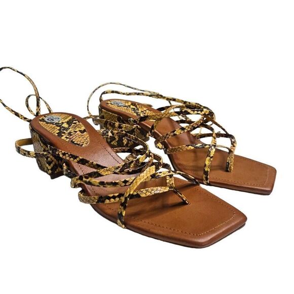 Jessica Simpson Ivelle Block Heeled Strappy Sandal Yellow Size 9.5 - Picture 3 of 10